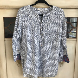 EUC Roberta Roller Rabbit for Piper Lime Henley Tunic